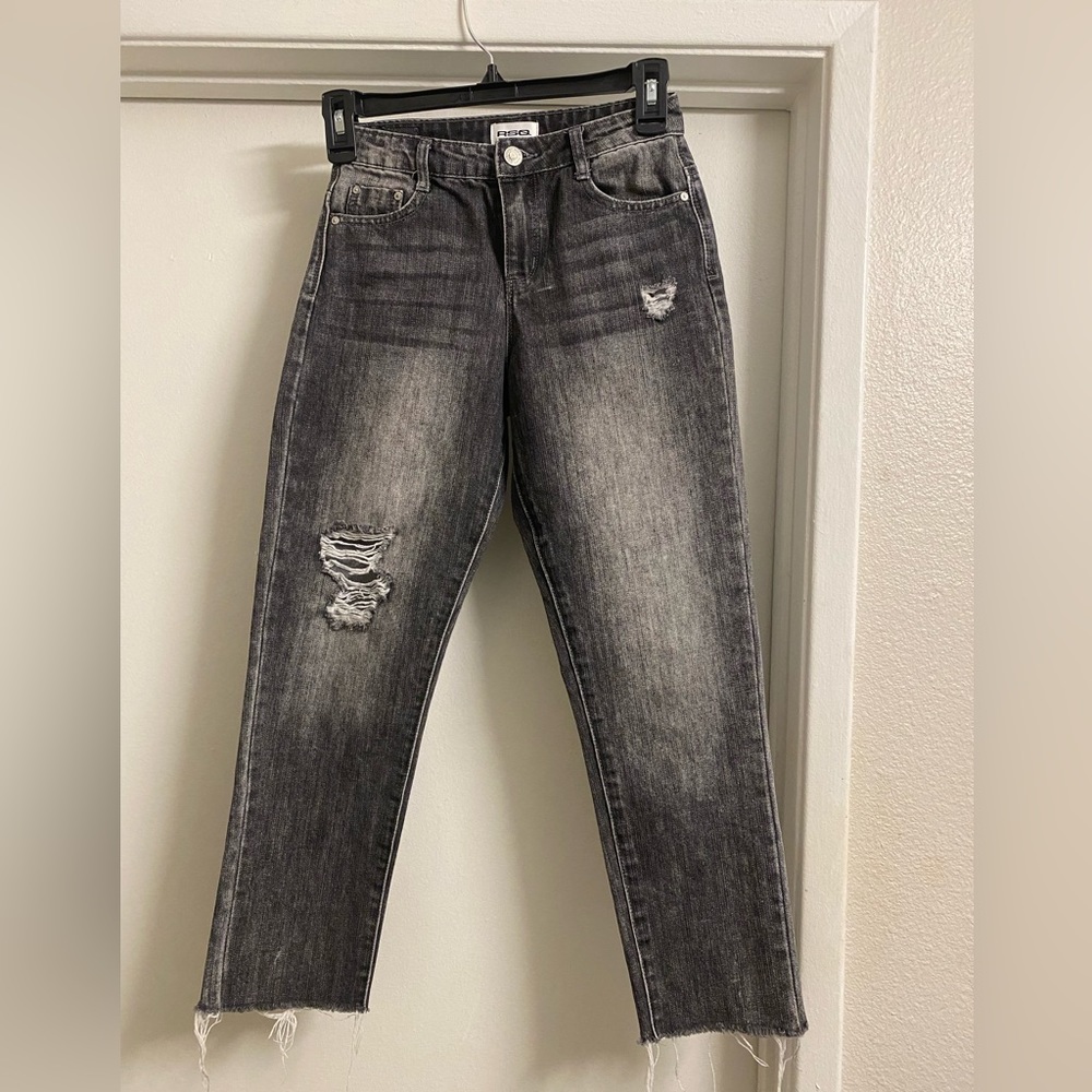RSQ High Rise Black Wash Jeans, Girls Size 10